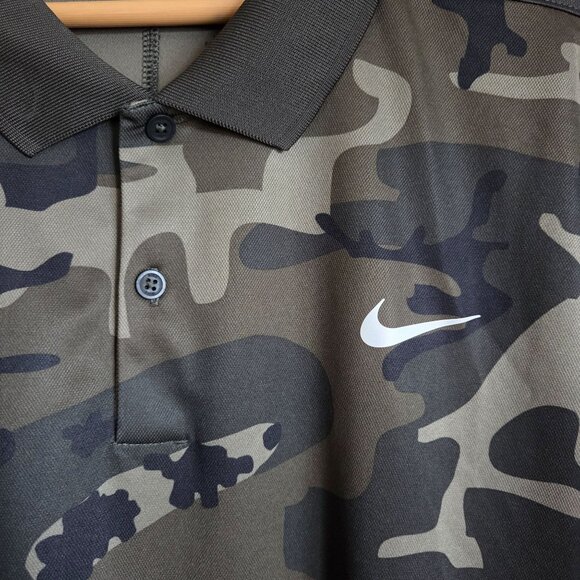 Nike Dri-FIT Victory+ Camo Golf Polo Shirt in Sequoia/Cargo Khaki Size Men's XXL - Picture 6 of 9